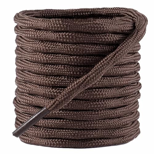 GOODSALEOK 2 Paare Klettern Schnürsenkel Outdoor-Sport Bergsteigen Leder Schuhe Stiefel Schnürsenkel Verschleißfest Rutschfest Männer Frauen Schwarz Blau Dunkelbraun 180cm von GOODSALEOK