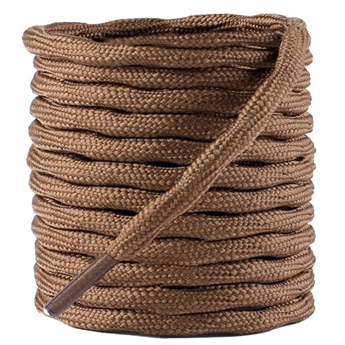 GOODSALEOK 2 Paare Klettern Schnürsenkel Outdoor-Sport Bergsteigen Leder Schuhe Stiefel Schnürsenkel Verschleißfest Rutschfest Männer Frauen Schwarz Blau Hellbraun 120cm von GOODSALEOK