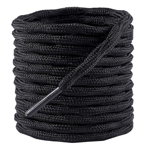 GOODSALEOK 2 Paare Klettern Schnürsenkel Outdoor-Sport Bergsteigen Leder Schuhe Stiefel Schnürsenkel Verschleißfest Rutschfest Männer Frauen Schwarz Blau Schwarz 100cm von GOODSALEOK