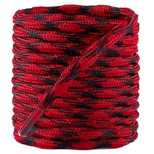 GOODSALEOK 2 Paare Klettern Schnürsenkel Outdoor-Sport Bergsteigen Leder Schuhe Stiefel Schnürsenkel Verschleißfest Rutschfest Männer Frauen Schwarz Blau Schwarz Rot 100cm von GOODSALEOK