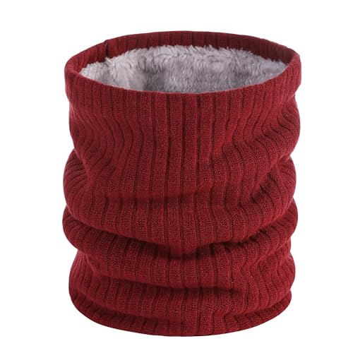 GOODSALEOK Schlauchschal Herren Winter NackenwäRmer Schal Damen HalswäRmer Halstuch MäNner Gesichtsschal Windschutz Weich Gepolstert Halstuch Mit Motorrad Rot von GOODSALEOK