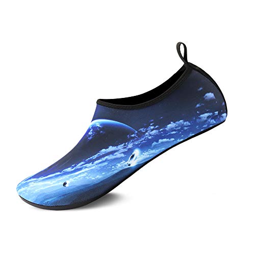 GOODSALEOK Wasserschuhe Herren Badeschuhe Damen Aquaschuhe BelüFtet Schnell Trocknend Strandschuhe Barfuß Yoga Schuhe Wassersport Milchstraße 38/39 von GOODSALEOK