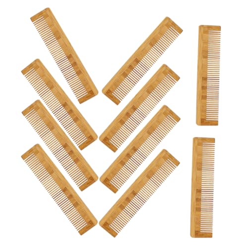 GOOHOCHY 10 Stück Teiliges Bambus Kamm Feinzahnig Langlebig Tragbar Vielseitig für Haare und Bartstyling für Friseure Damen Herren Hotelgebrauch und Unterwegs von GOOHOCHY
