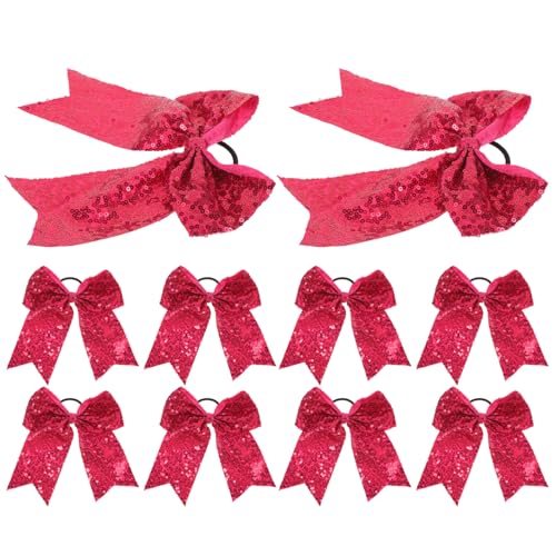 GOOHOCHY 10er Satz Cheerleader Haarschleifen Haarband Mit Schleife Für Mädchen Cheerleading Bows Haarseile Aus Stoffmaterial von GOOHOCHY
