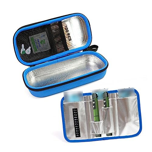 GOOHOCHY 1stück Tragbare Insulin Kühltasche Wasserdichtes Medikamenten-Organizer Für Reisen Isolierte Kühlbox Blau Eisbeutel Optimal Für Diabetiker Und Medikamente von GOOHOCHY