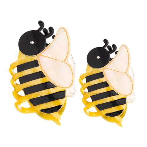 GOOHOCHY 2 Stück Biene Haarnadel Klauenclip Aus Acetat Mini-haarspange Haarschmuck Für Frauen Haarklauenklammern Bienen-haar-accessoires Nicht Rutschende Haarklammern Haarhalter Gelb von GOOHOCHY
