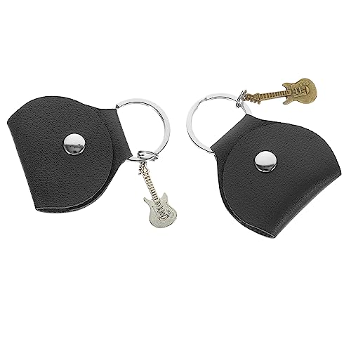 GOOHOCHY 2 Stück Gitarrenplektrumhalter Schlüsselanhänger Leder Plektrum Etui Organizer Für Plektren Unterschiedlicher Größe von GOOHOCHY