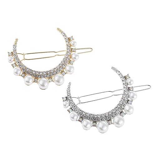 GOOHOCHY 2 Stück Haarklammern mit Strass und Künstlichen Perlen Haarspangen für Damen für Besondere Anlässe und Alltagsstylings Gold und Silber GOOHOCHY 2 Stück Haarklammern mit Strass und Künstlichen Perlen Haarspangen für Damen für Besondere Anlässe und Alltagsstylings Gold und Silber von GOOHOCHY