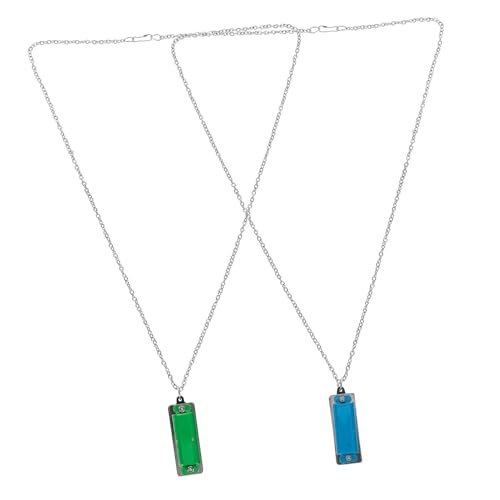 GOOHOCHY 2 Stück Mini Mundharmonika Halskette Töne Musikinstrument Anhänger Schmuck Dekoratives Tragbares Mundorgel Geschenk für Mädchen und Jungen Zufällige Farbe Zufällige Farbe von GOOHOCHY