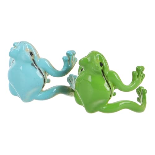 GOOHOCHY 2 Stück Niedliche Froschringe für Damen Verstellbare Offene Ringe Charmante Tieraccessoires von GOOHOCHY