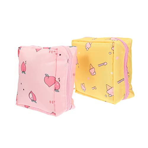 GOOHOCHY 2 Stück Tragbare Aufbewahrungstaschen für Damen Hygienische Menstruationspad Behälter für Reisen Kompakt und Leicht Stylisches Design und Gelb für Outdoor und Alltag von GOOHOCHY