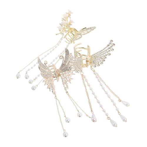 GOOHOCHY 3stücke Blumen-schmetterlings-haarspangen Mit Quaste Rutschfeste Haarklammern Styling-zubehör Für Damen Und Mädchen von GOOHOCHY