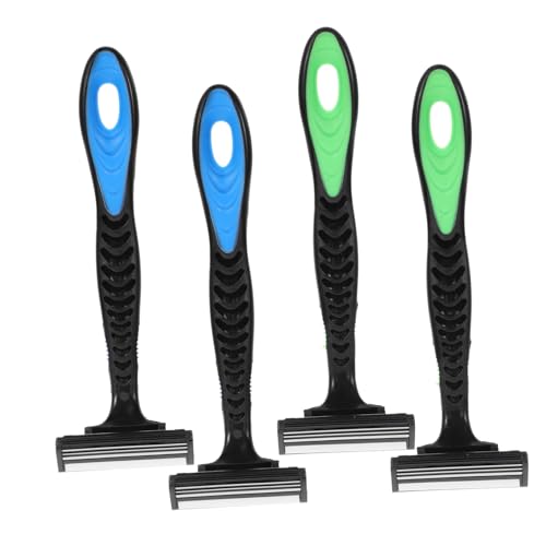 GOOHOCHY 4 Stück Tragbarer Rasierer Herren Rasierklingen Rasierer für Männer Rasiermesser pflegen Werkzeug zum Formen Bart Rasiermesser Pflege Rasiermesser Haut Rasierer tpr Blau von GOOHOCHY