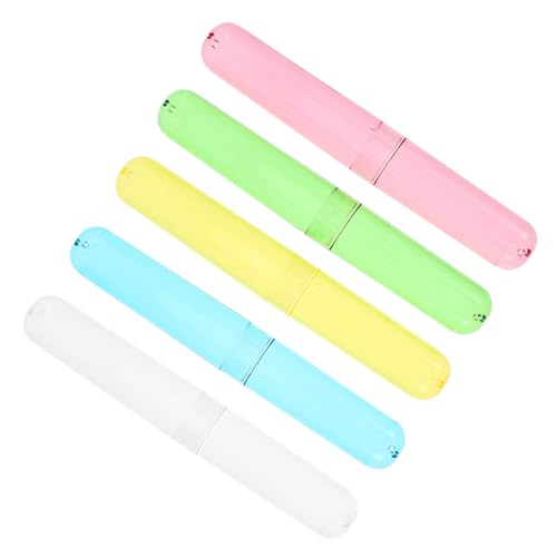 GOOHOCHY 5-teiliges Sichtbares Zahnbürstenetui Zahnbürsten-Organizer Leichte Zahnbürsten-trageboxen von GOOHOCHY