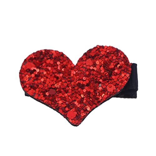 GOOHOCHY Glitzer Herz Haarklammer Rot Pailletten Haarspange Mädchen und Damen Duckbill Clip Vollbedeckt Mode Haarschmuck für Partys Hochzeiten und Alltag von GOOHOCHY