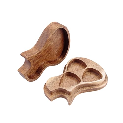GOOHOCHY Holzbox Für Gitarrenplektren Mit Organizer-Funktion Aufbewahrungsbox Für Plektren Geeignet Für Gitarren Und Ukulelen Schützt Vor Wasser Und von GOOHOCHY