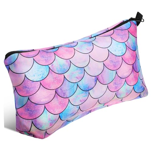 GOOHOCHY Kosmetiktasche für Damen Vielseitig Einsetzbar Tragbare Make Up Tasche aus Pflegeleichtem Polyester für Reisen Clutch Mermaid Design von GOOHOCHY