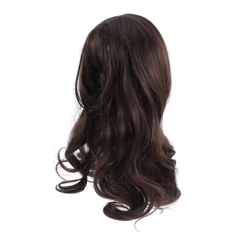 GOOHOCHY Lange Wellenperücke für Damen Hitzebeständige Braune Synthetikhaarperücke für Täglichen Gebrauch Partys und Besondere Anlässe mit Einzigartigem Schmetterlingsdesign und Eleganten von GOOHOCHY