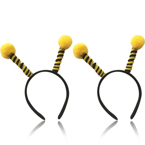 2 pcs Bienen Haarreif Erwachsene,Fühler Haarreif Kinder,Bienenkostüm Accessoires,Haarreif Damen,Haarreifen Biene,Faschingskostüme Zubehör Mädchen,Karneval Bee Costume Kopfschmuck,Kostümzubehör von GOOMICK