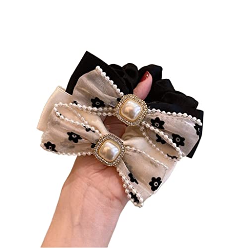 Haare Ringe Haargummis 2 Stücke Mädchen Haar Bowknot Scrunchie Perle Anhänger Haargummis Pferdeschwanz Halter Haargummis Haarbänder Pferdeschwanz von GOOPEEG