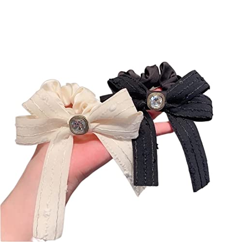 Haare Ringe Haargummis 2 Stücke Strass Schleife Knoten Haargummis Haar Pferdeschwanz Halter Haarschmuck Für Mädchen Haarbänder Pferdeschwanz von GOOPEEG