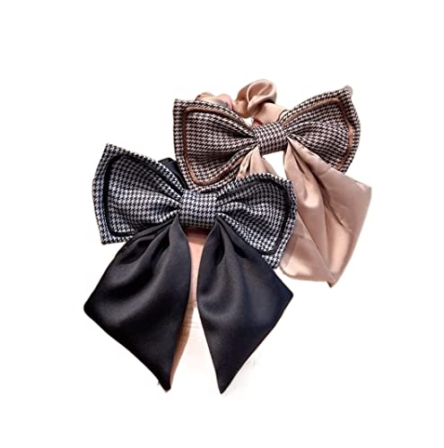 Haare Ringe Haargummis 2pcs Plaid-Bogen-Haar-Seil-Haar-Ring-Pferdeschwanz-Haar-Seil-Mädchen-Haar-Zusatz-Kopfschmuck Haarbänder Pferdeschwanz von GOOPEEG