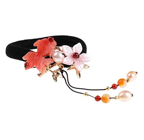 Haare Ringe Haargummis Schöne Haarseil-Gummibänder-Perle Mit Strass-Blumen-Fisch-Design Für Mädchen Haarbänder Pferdeschwanz von GOOPEEG