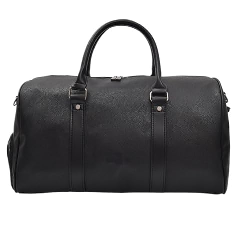 Handgepäck Tasche Sporttasche 17-Zoll-Wochenend-Reisetasche Damen Herren Duffle Tragetaschen PU-Leder Mit Schuhfach Übernachtungstasche(A) von GOOPEEG