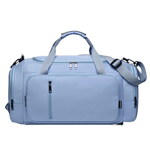 Handgepäck Tasche Sporttasche 20-Zoll-Oxford-Stoff-Reise-Kleidersack, Handgepäck-Kleidersack Für Damen-Sporttasche Übernachtungstasche(Blue) von GOOPEEG
