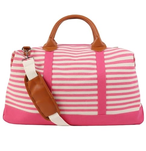 Handgepäck Tasche Sporttasche Reisetaschen Mit Reißverschluss, Canvas-Tasche, Weekender-Übernachtungstasche Für Damen, Handgepäck-Seesack Übernachtungstasche(F) von GOOPEEG