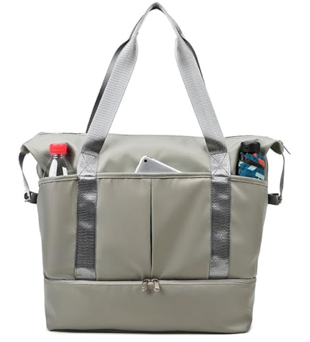 Handgepäck Tasche Sporttasche Trocken- Und Nassgetrennte Sport-Sporttasche Für Damen Und Herren, wasserdichte Reisetasche Mit Schuhfach Übernachtungstasche(E) von GOOPEEG