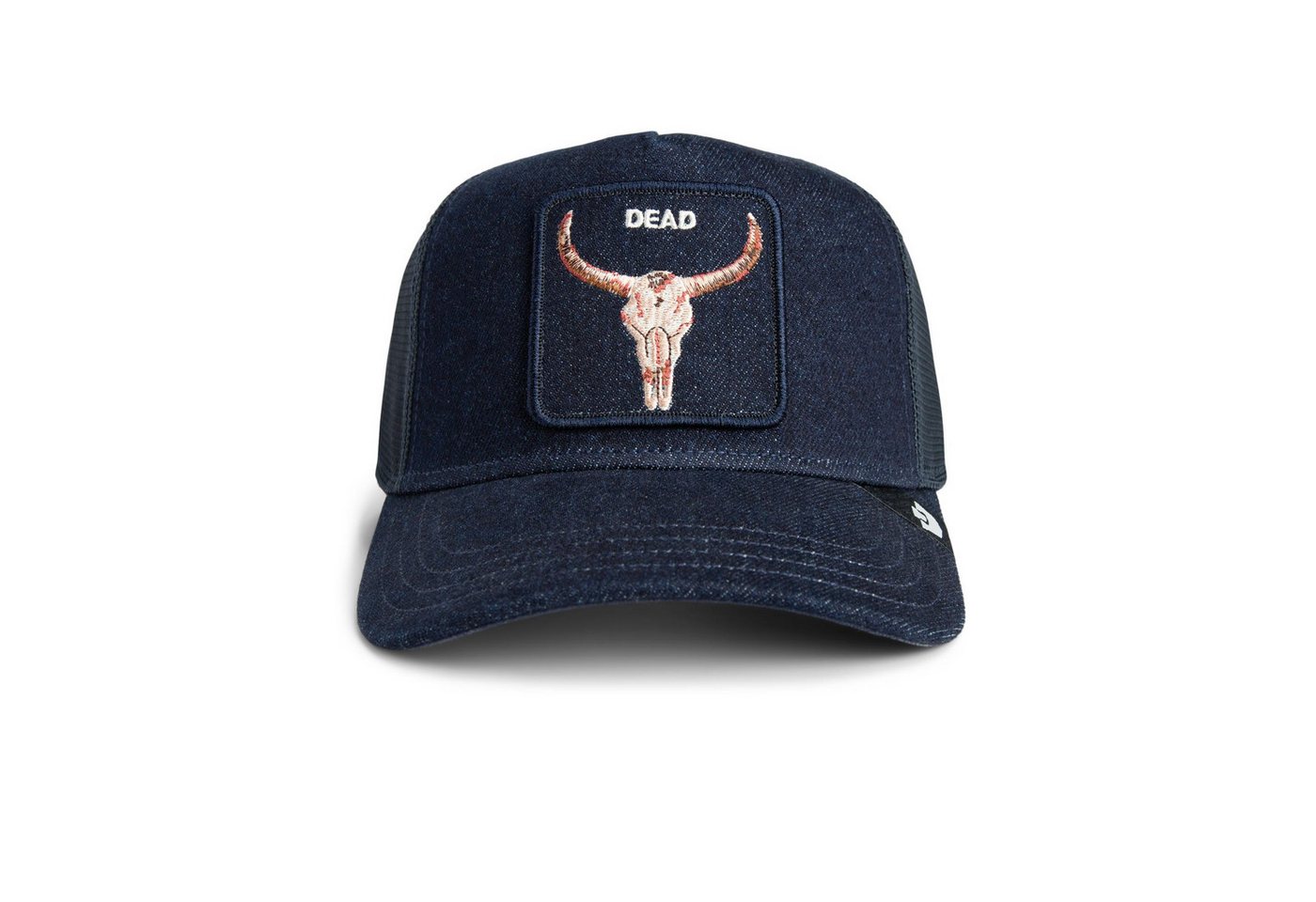 GOORIN Bros. Trucker Cap Goorin Bros. Denim Dead Trucker Cap Dark Denim (Basecap, Basecap, Meshcap, Trucker Kappe) Bedruckte Innenseite von GOORIN Bros.