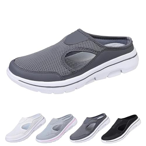 GOPROLY Orthowalkway Herren-Schuhe, Slip-On-Sport-Sandalen mit Fußgewölbeunterstützung, rutschfest, orthopädische Sportschuhe, dunkelgrau, 39 EU von GOPROLY