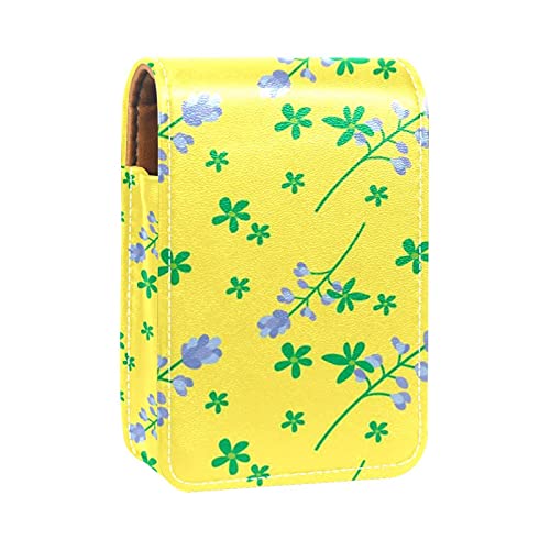 Bluebonnet Lippenstift-Etui mit Blumenmuster, tragbare Make-up-Tasche, Reise-Lippenstift-Organizer, Etui mit Spiegel, Mini-Lippenstift-Aufbewahrungsbox für Damen, Mehrfarbig, 9.5x2x7 cm/3.7x0.8x2.7 in von GORDESC