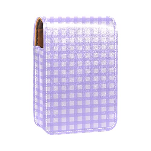 Lipgloss-Halter, Lippenstift-Etui, tragbare Make-up-Tasche, Reise-Lippenstift-Organizer, Etui mit Spiegel, Mini-Lippenstift-Aufbewahrungsbox für Damen, Lila, Mehrfarbig, 9.5x2x7 cm/3.7x0.8x2.7 in von GORDESC