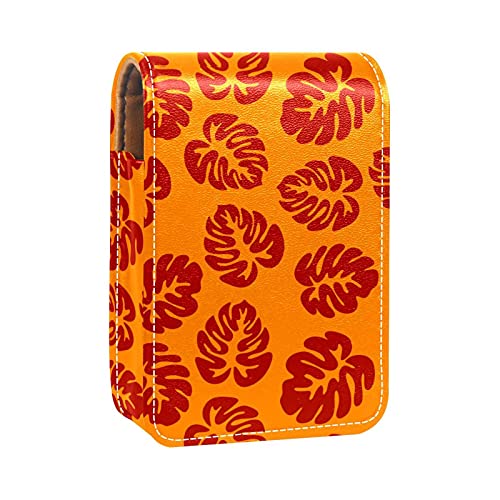 Lippenstift-Etui, tragbare Make-up-Tasche, Reise-Lippenstift-Organizer, Etui mit Spiegel, Mini-Lippenstift-Aufbewahrungsbox für Damen, Orange, Mehrfarbig, 9.5x2x7 cm/3.7x0.8x2.7 in von GORDESC