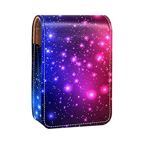 Lippenstift-Etui mit buntem Glanz, Sternenhimmel, Galaxie, Lippenstift-Etui, tragbare Make-up-Tasche, Reise-Lippenstift-Organizer, Etui mit Spiegel, Mini-Lippenstift-Aufbewahrungsbox für Damen, von GORDESC