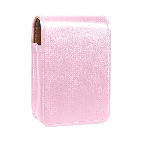 Lippenstift-Etui mit rosa Punktemuster, tragbare Make-up-Tasche, Reise-Lippenstift-Organizer, Etui mit Spiegel, Mini-Lippenstift-Aufbewahrungsbox für Damen, Mehrfarbig, 9.5x2x7 cm/3.7x0.8x2.7 in von GORDESC