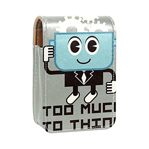 Lustige Cartoon-Roboter-Ausrüstung, Lipgloss-Halter, Lippenstift-Etui, tragbare Make-up-Tasche, Reise-Lippenstift-Organizer, Etui mit Spiegel, Mini-Lippenstift-Aufbewahrungsbox für Frauen, Mehrfarbig, von GORDESC