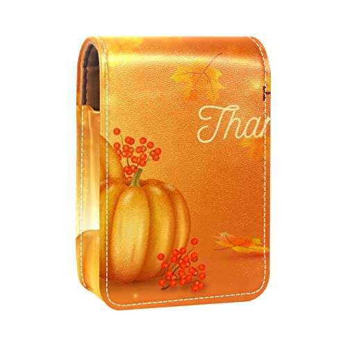 Make-up-Lippenstift-Etui für draußen, Thanksgiving, Lebensmittel, Lipgloss-Halter, Lippenstift-Etui, tragbare Make-up-Tasche, Reise-Lippenstift-Organizer, Etui mit Spiegel, von GORDESC