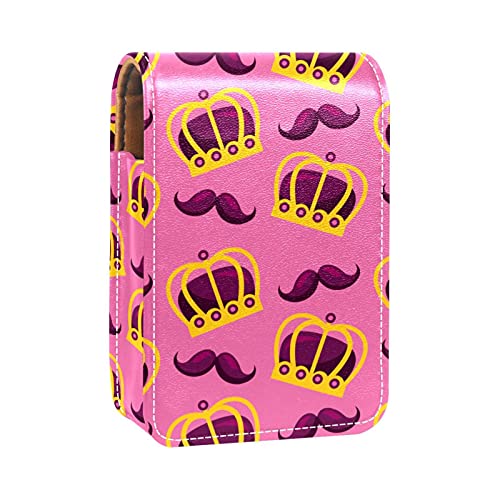 Make-up-Lippenstift-Etui für draußen, farbenfroher abstrakter Hintergrund, tragbarer Lippenstift-Organizer mit Spiegel, Mini-Make-up-Tasche für bis zu 3 Lippenstifte, Mehrfarbig-10, 9.5x2x7 von GORDESC