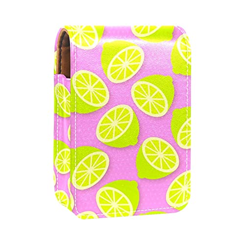 Make-up-Lippenstift-Etui für draußen, tragbar, Lippenstift-Organizer mit Spiegel, Mini-Make-up-Tasche für bis zu 3 Lippenstifte, Mehrfarbig, 9.5x2x7 cm/3.7x0.8x2.7 in von GORDESC