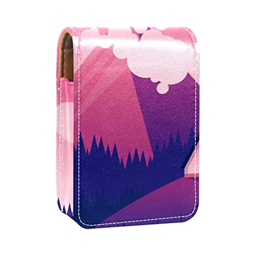 Mountain Lipgloss-Halter, Lippenstift-Etui, tragbare Make-up-Tasche, Reise-Lippenstift-Organizer, Etui mit Spiegel, Mini-Lippenstift-Aufbewahrungsbox für Damen, Mehrfarbig, 9.5x2x7 cm/3.7x0.8x2.7 in von GORDESC