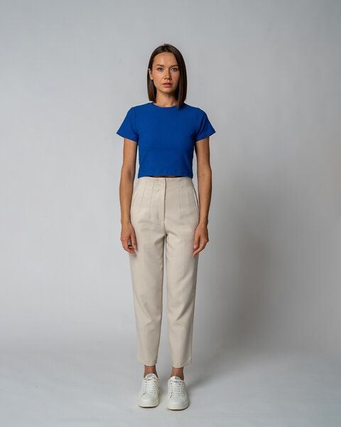 GORG Damen Geripptes Cropped T-Shirt aus Bio-Baumwolle & TENCEL Modal von GORG