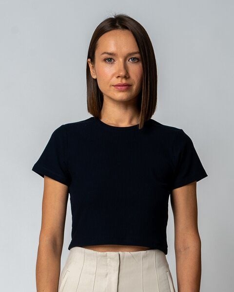 GORG Damen Geripptes Cropped T-Shirt aus Bio-Baumwolle & TENCEL Modal von GORG