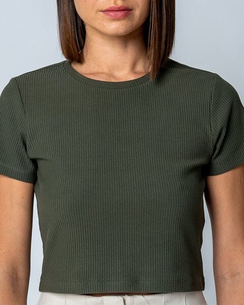 GORG Damen Geripptes Cropped T-Shirt aus Bio-Baumwolle & TENCEL Modal von GORG