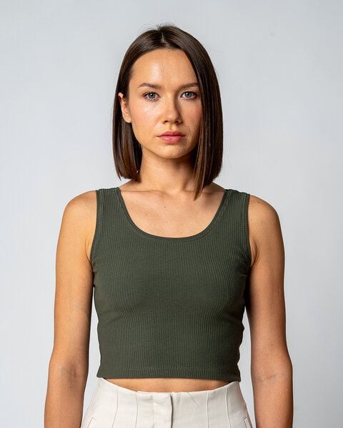 GORG Damen Geripptes Cropped Top aus Bio-Baumwolle & TENCEL Modal von GORG