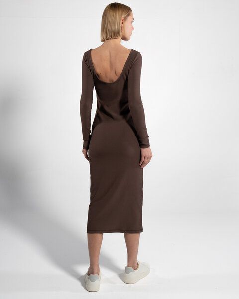 GORG Geripptes Damen-Langarmkleid aus Bio-Baumwolle & TENCEL Modal von GORG