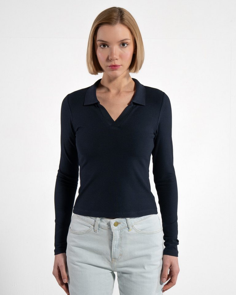 GORG Langarmbluse Damenbluse mit Rippenstruktur aus Bio-Baumwolle & TENCEL™ Modal von GORG