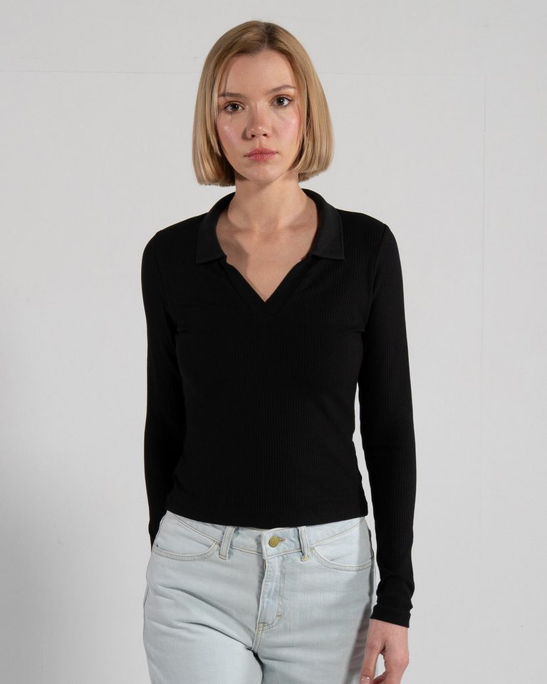 GORG Langarmbluse Damenbluse mit Rippenstruktur aus Bio-Baumwolle & TENCEL™ Modal von GORG